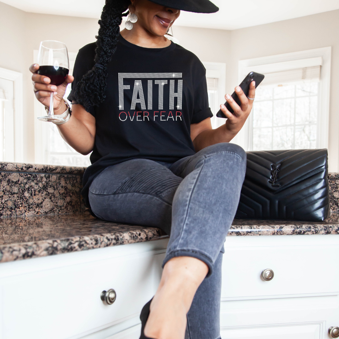 Faith Over Fear Christian T-Shirt | Inspirational Scripture Tee - BT Collection LLC