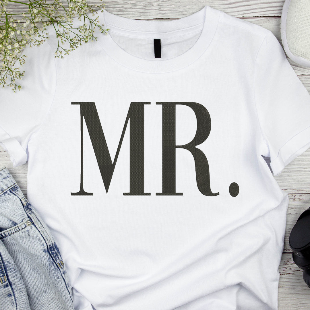 Personalized Mr & Mrs Embroidered T-Shirt - BT Collection LLC