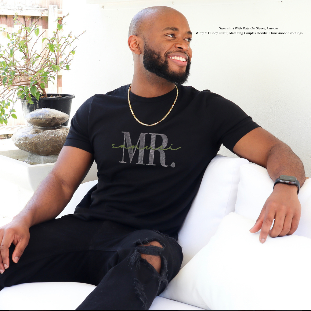 Personalized Mr & Mrs Embroidered T-Shirt - BT Collection LLC