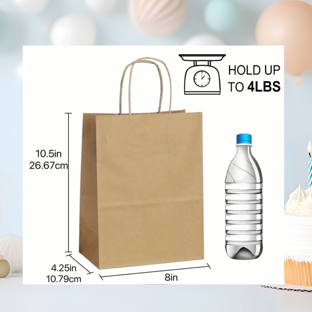 Custom Label Party Favor Treat Bags |10.5in x 4.25in x 8in Party Favor Bags - BT Collection LLC