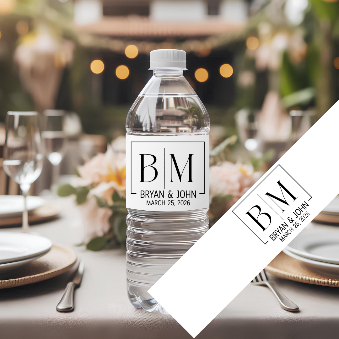 Personalized Wedding Water Bottle Labels - BT Collection LLC