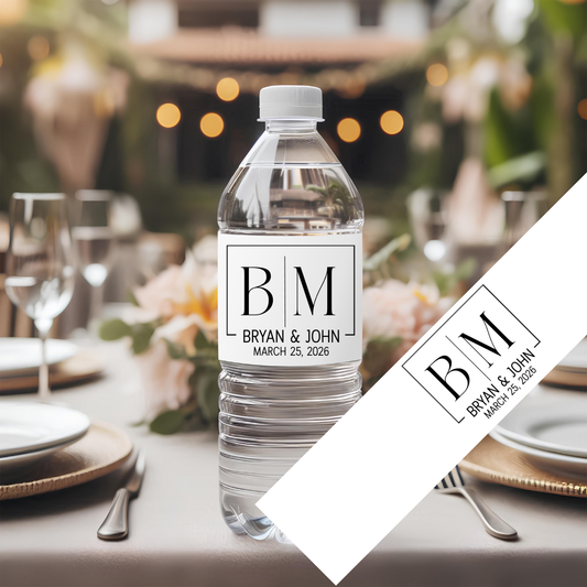 Personalized Wedding Water Bottle Labels - BT Collection LLC