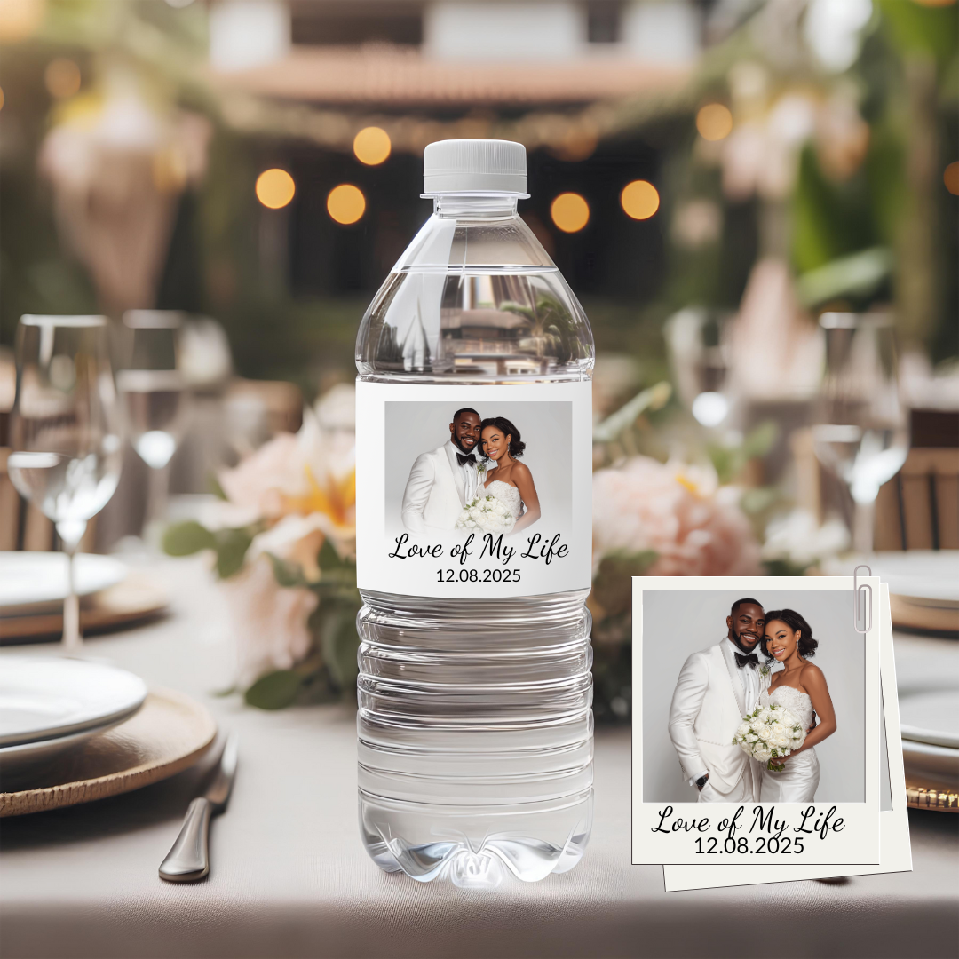 Personalized Wedding Water Bottle Labels - BT Collection LLC