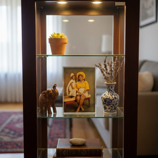 Personalized crystal photo frame with colorful LED Base