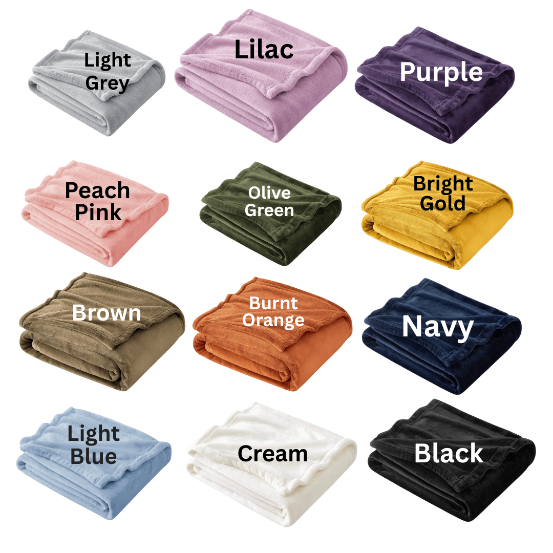 Personalized Embroidered Fleece Blanket with Name - BT Collection LLC