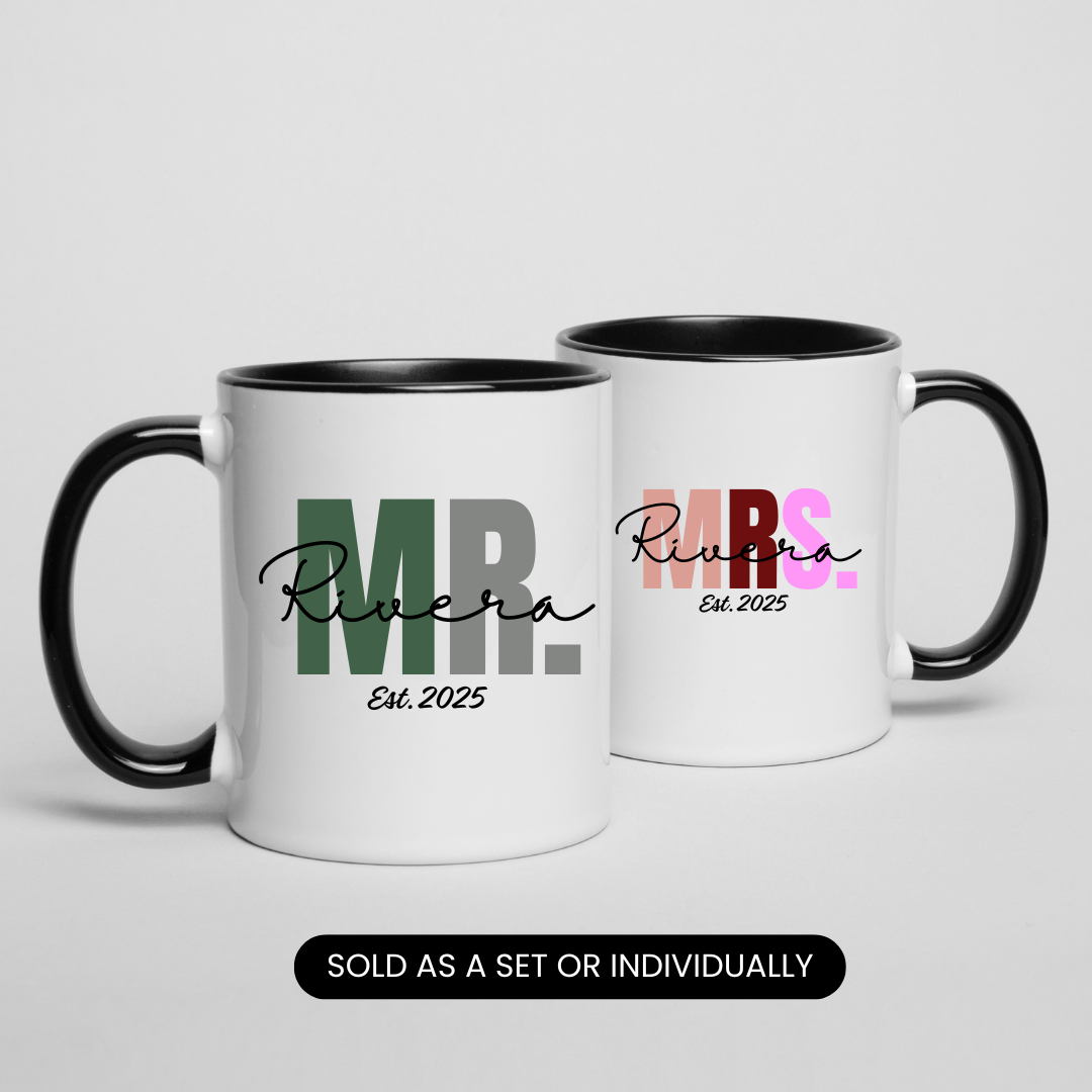 Trendy Personalized Mr. & Mrs. Name 15oz Mug - BT Collection LLC