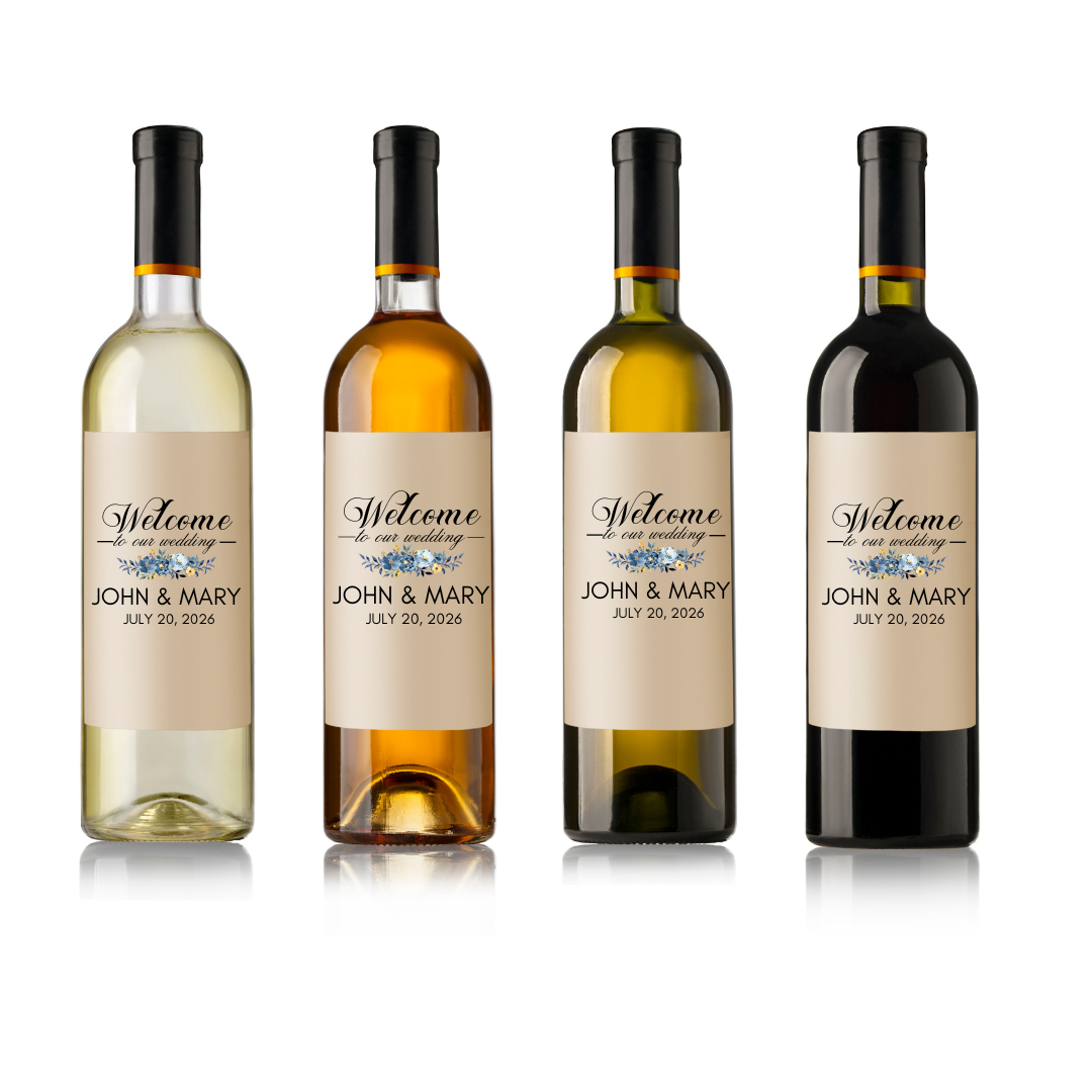 Personalized Wedding Wine Bottle Labels - BT Collection LLC