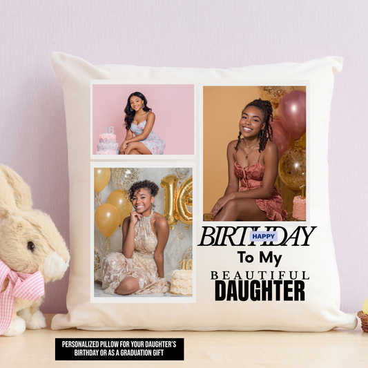 Personalized Sweet 16 Throw Pillow|Birthday Gift for Daughter - BT Collection LLC
