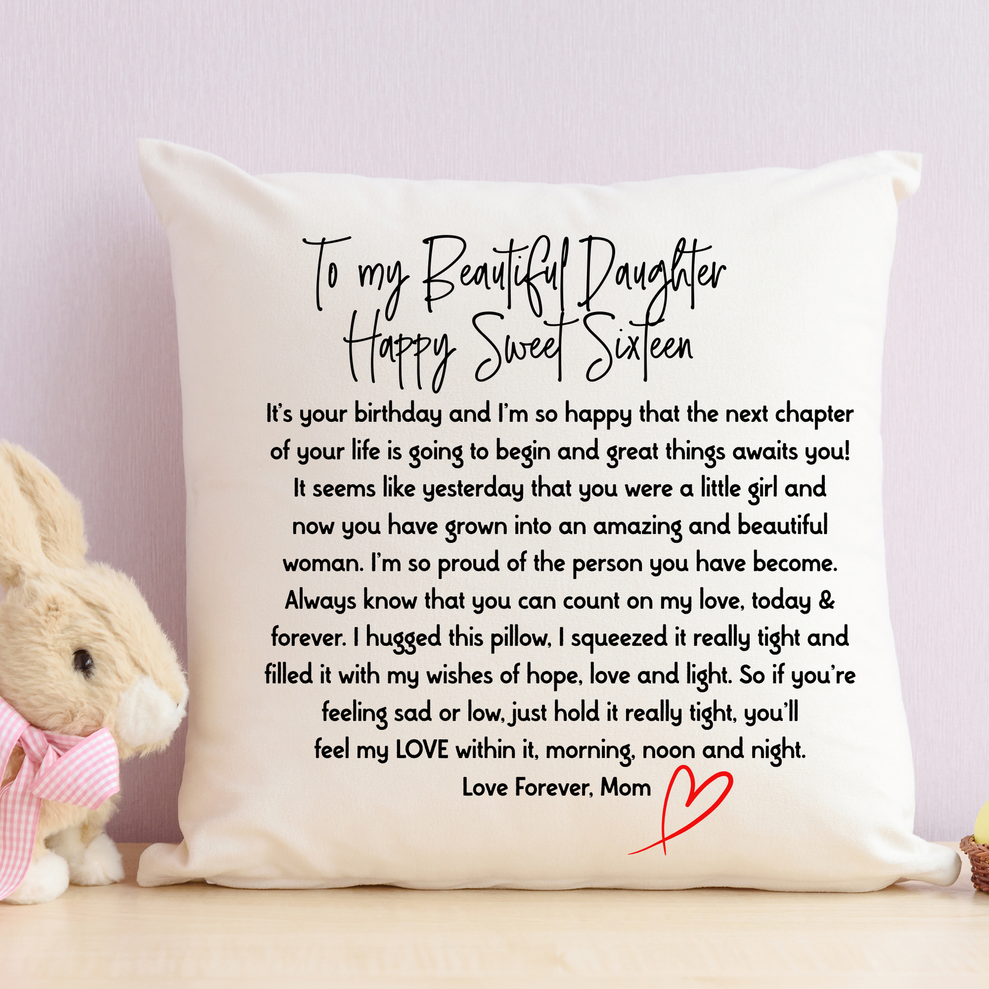 Personalized Sweet 16 Throw Pillow|Birthday Gift for Daughter - BT Collection LLC